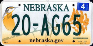 Plaques minéralogiques des véhicules du Nebraska