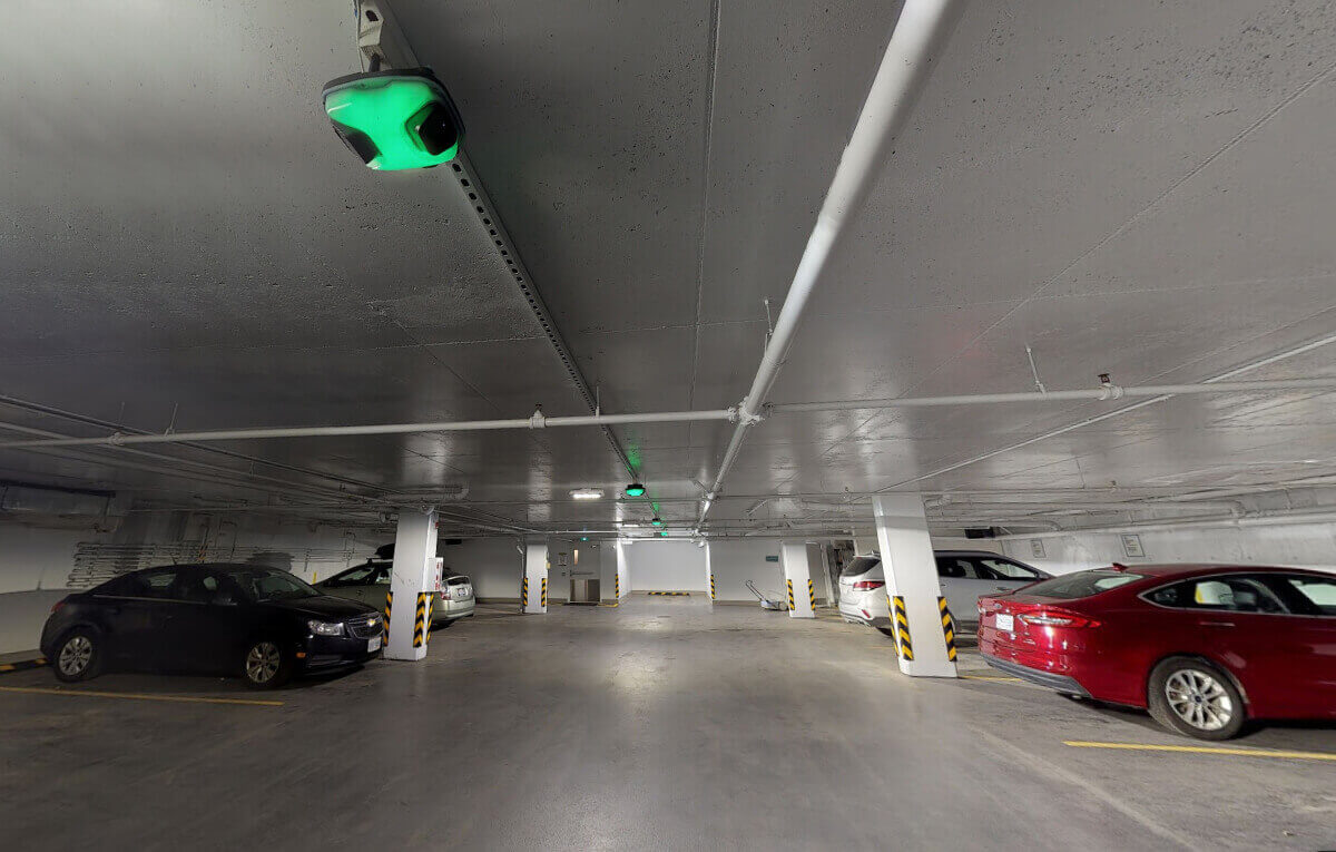 Picture of the parking guidance system at Home 2 Suites